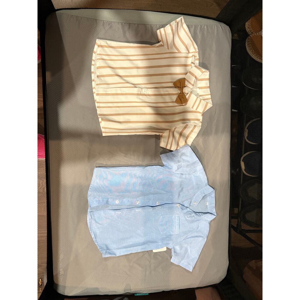 Toddler Boy Dress Shirt Bundle 2T/3T Button-Up + Bow Tie Outfit Set